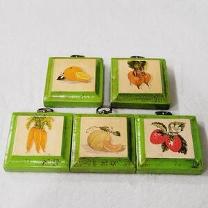 Vintage Art Print Vegetables & Fruit Artist Thayer Art Gallery Lot of 5 on Wood